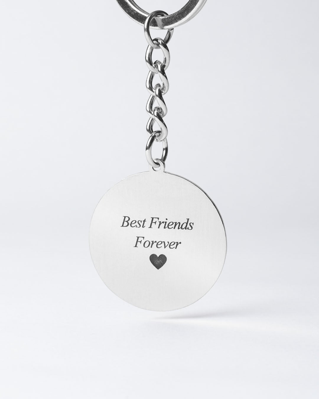 Dog memorial gifts, silver medallion dog keychain engraving