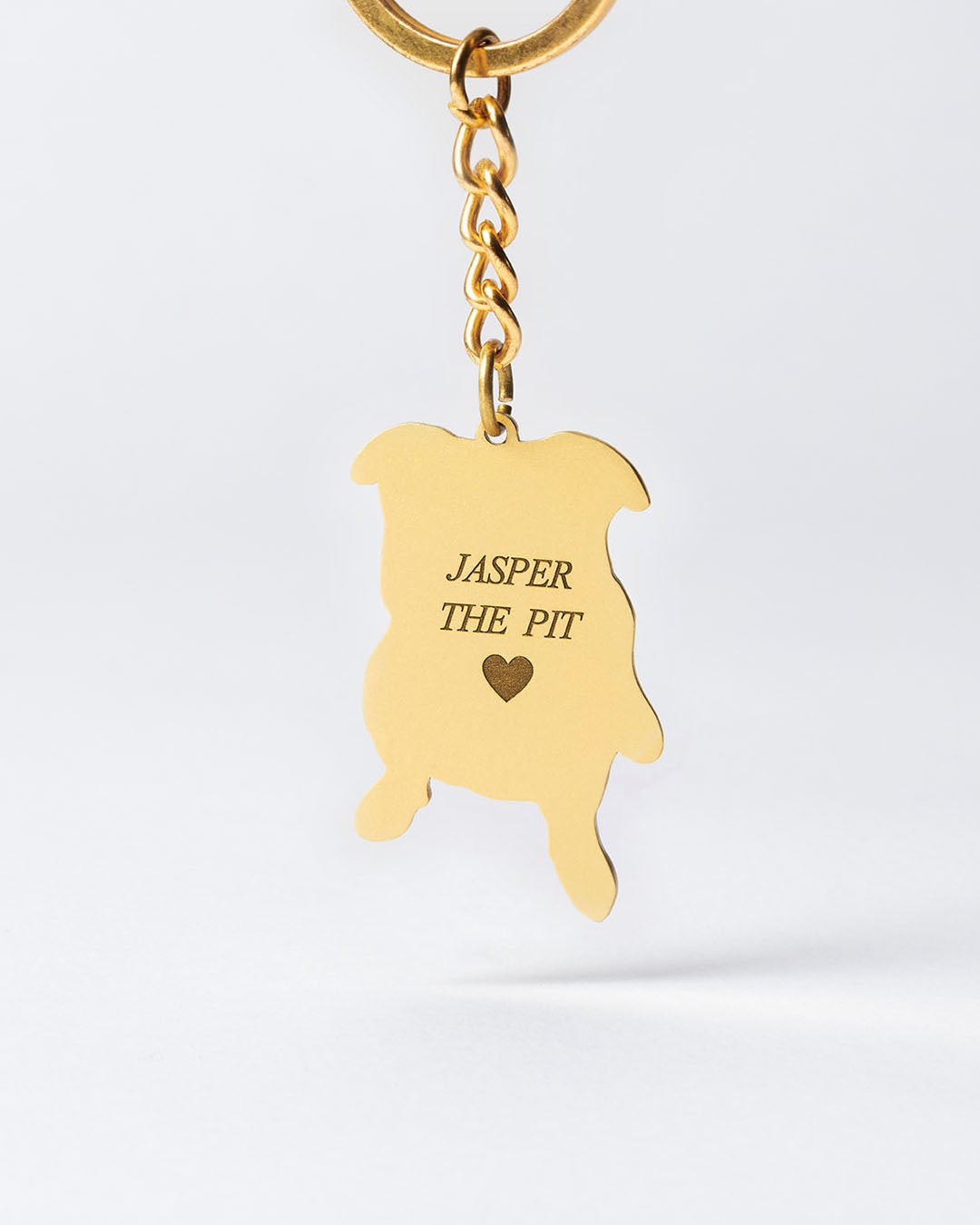 Dog memorial gifts, Gold portrait dog keychain engraving