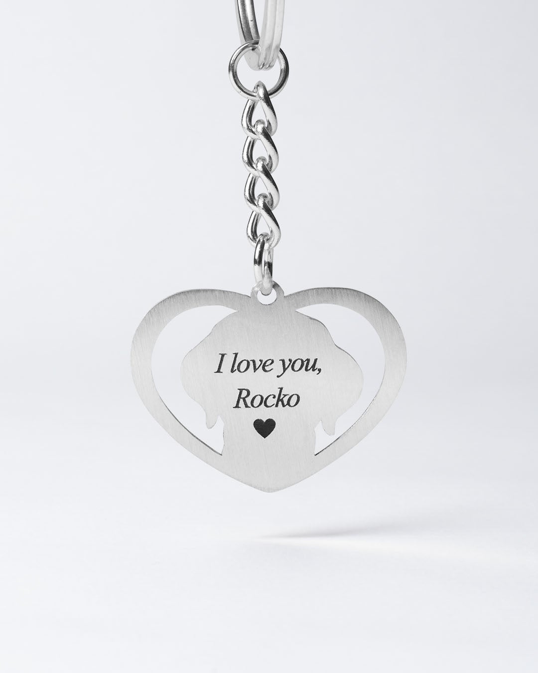 Dog memorial gift, Halo Heart Keychain Engraving