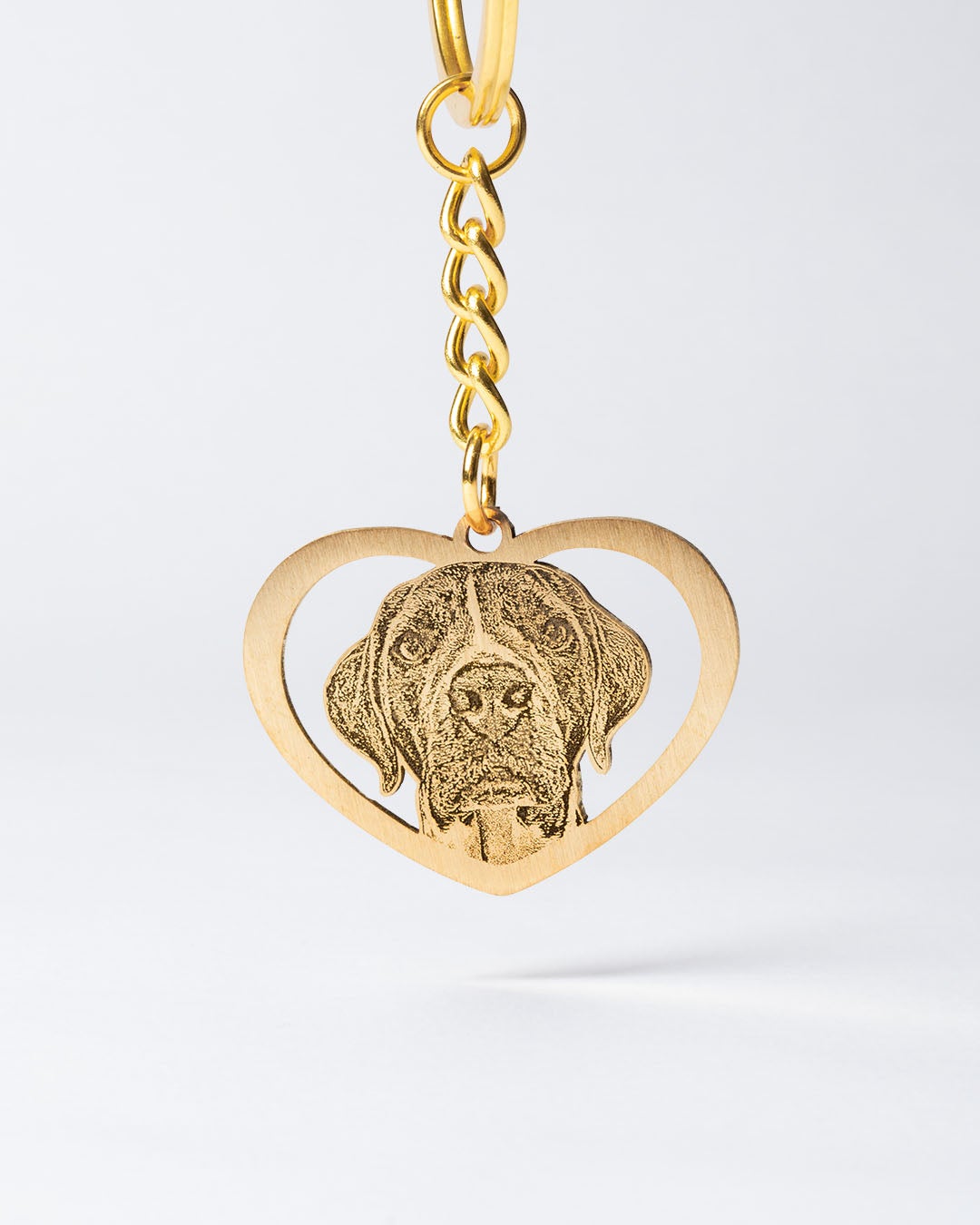 Dog memorial gift, Halo Heart Keychain Gold