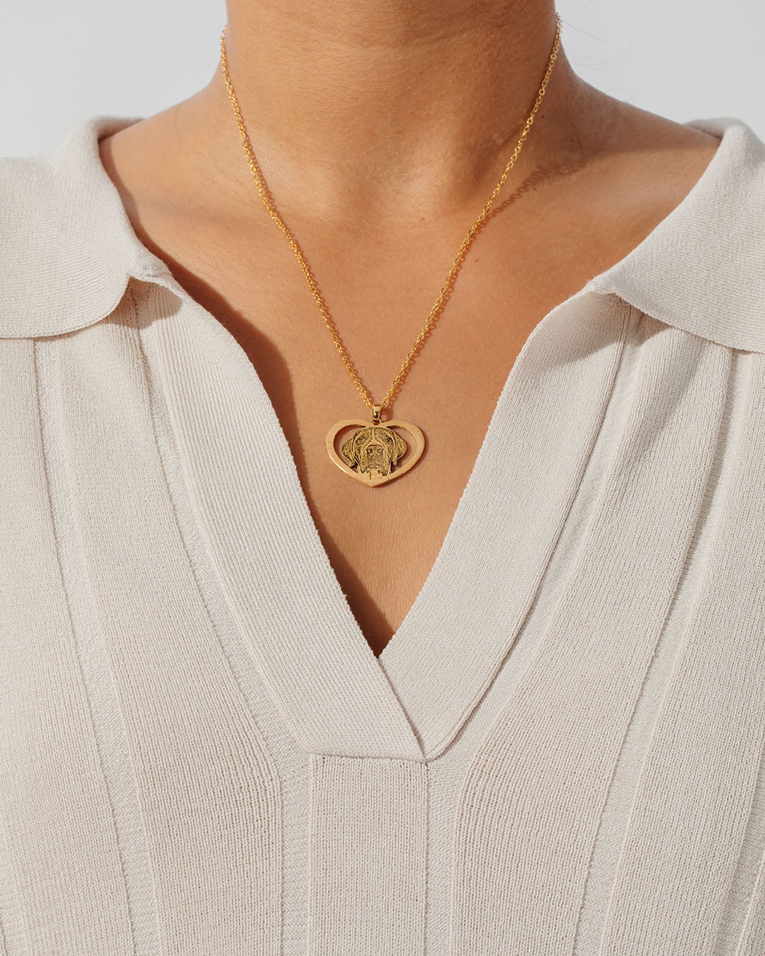 Dog memorial gifts, gold halo heart necklace