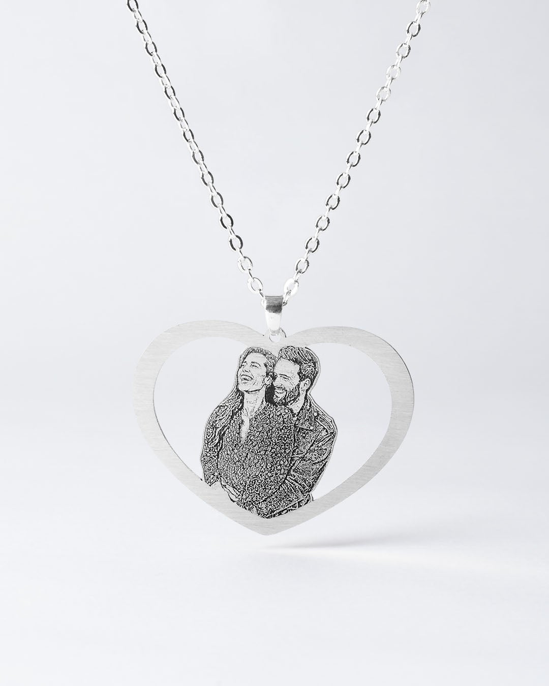 Memorial jewellery, Silver Halo Heart Necklace