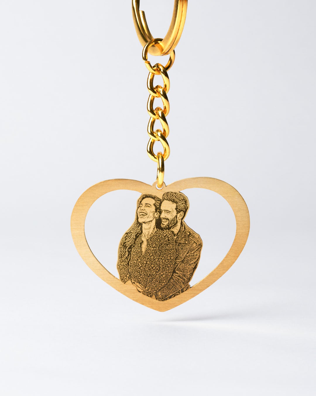 Memorial jewellery, gold halo heart keychain