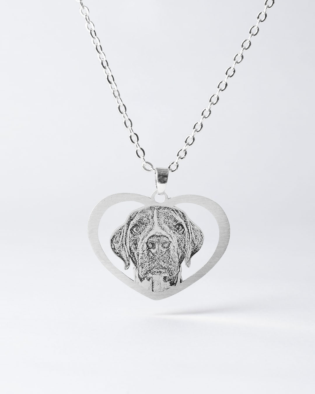 Dog memorial gifts, silver halo heart memorial necklace