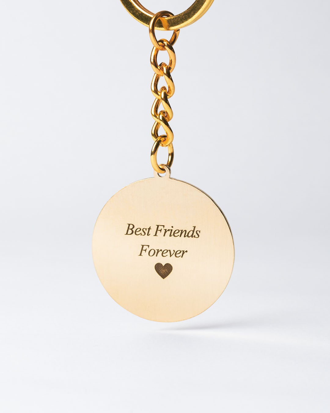 Dog memorial gifts, gold medallion dog keychain engraving