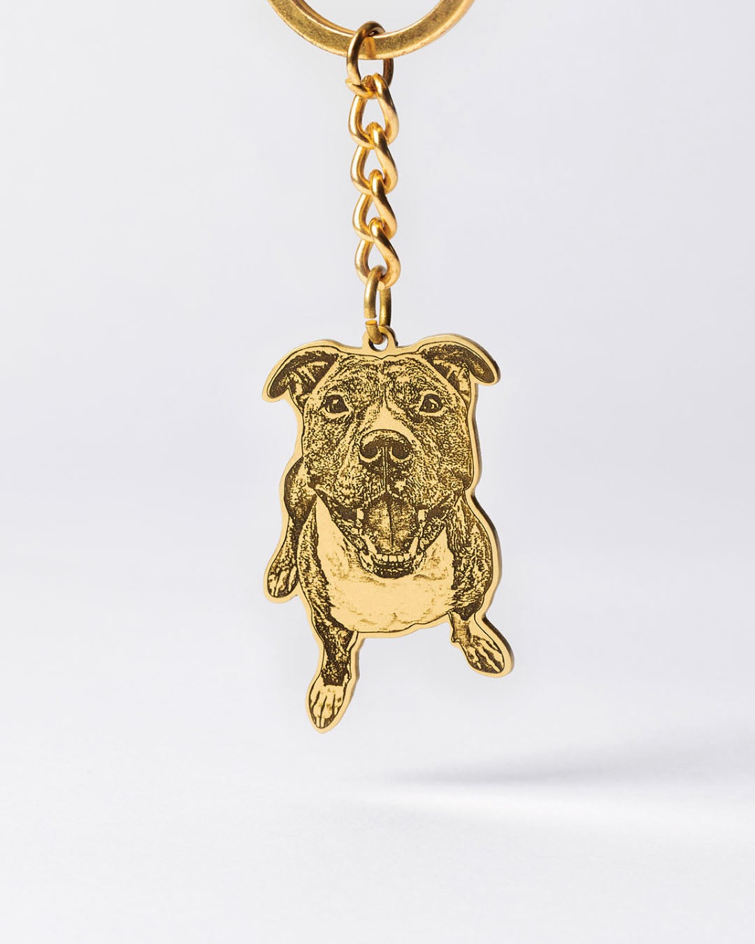 Dog memorial gifts, Gold portrait dog memorial keychain