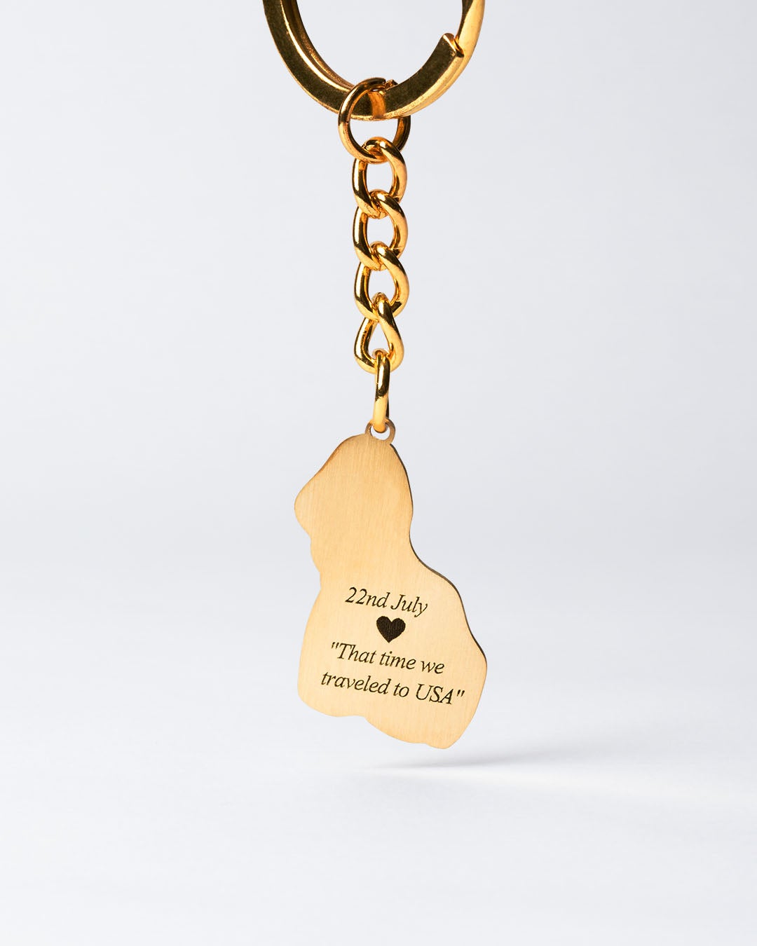 Memorial Jewellery, Gold Portrait Keychain Engraving