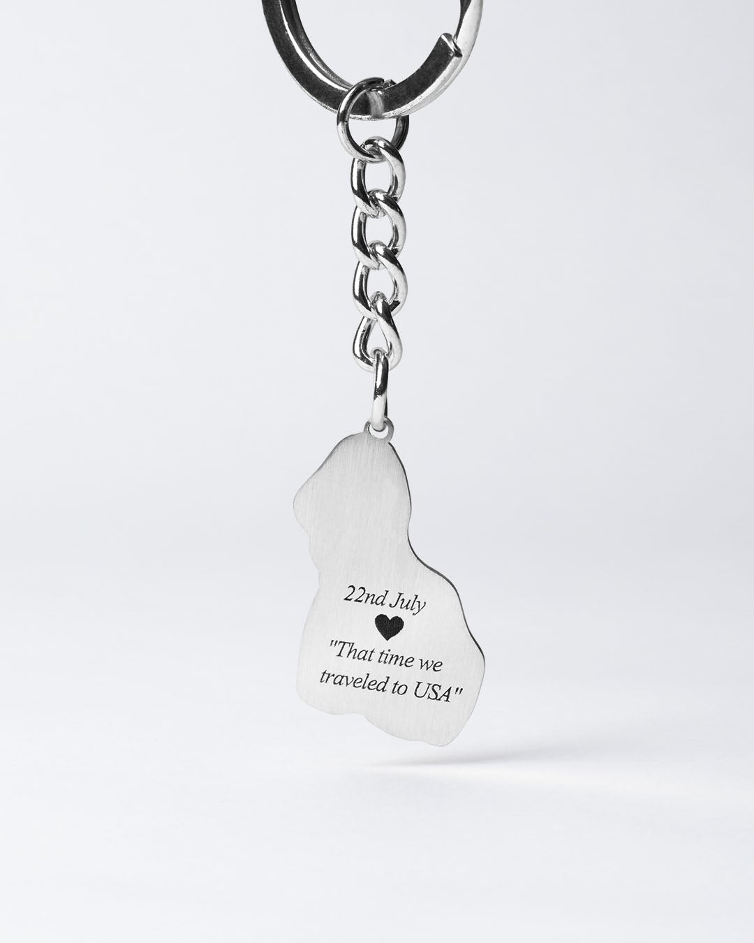 Memorial Jewellery, Silver Portrait Keychain Engraving